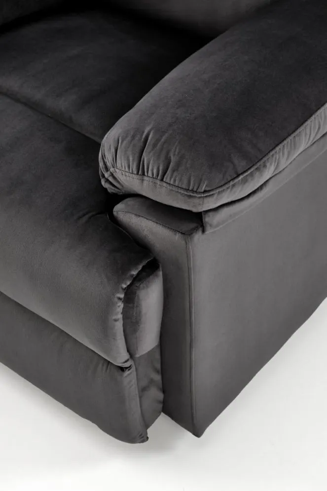 Fotel rozkładany DRAGER VELVET czarny z podnóżkiem I sklep meblowy MIRAT.