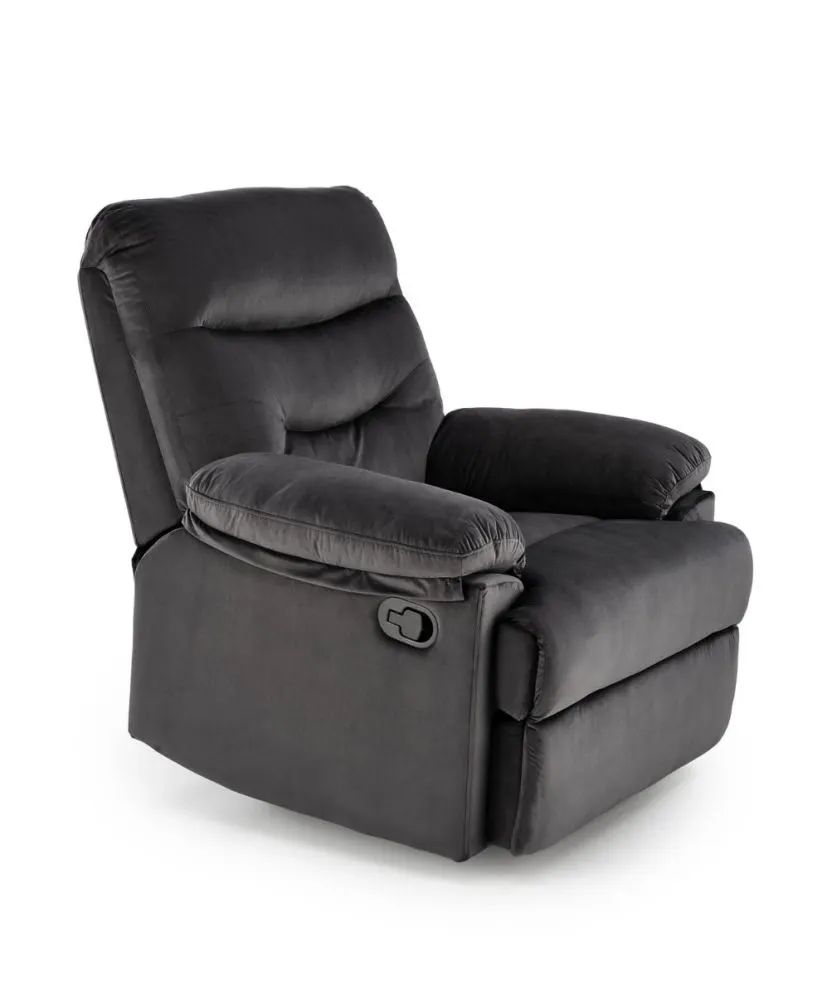 Fotel rozkładany DRAGER VELVET czarny z podnóżkiem I sklep meblowy MIRAT.