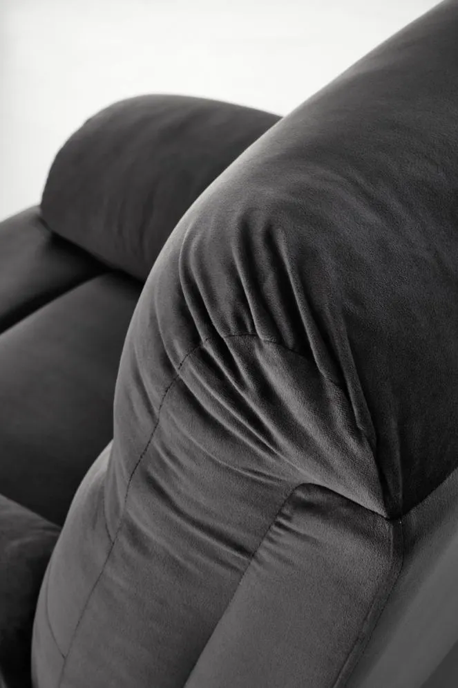 Fotel rozkładany DRAGER VELVET czarny z podnóżkiem I sklep meblowy MIRAT.