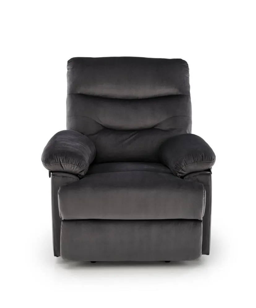 Fotel rozkładany DRAGER VELVET czarny z podnóżkiem I sklep meblowy MIRAT.