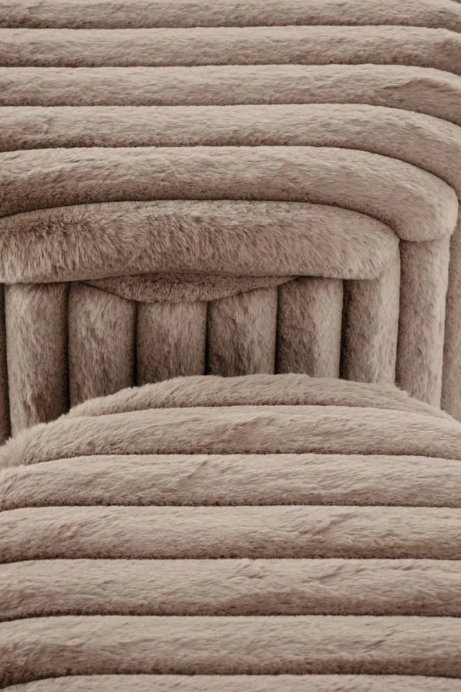 Zestaw puf FIDO cappuccino/złote ze schowkiem okrągłych I sklep meblowy MIRAT. styl GLAMOUR