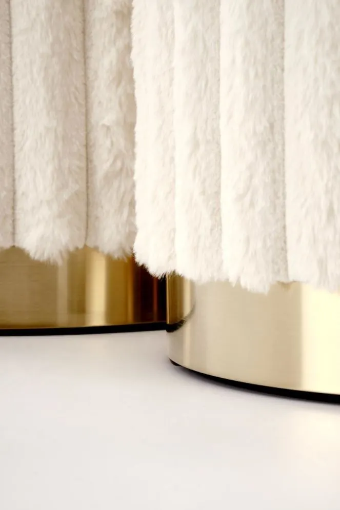 Zestaw dwóch puf FIDO kremowe/złote ze schowkiem I sklep meblowy MIRAT. styl GLAMOUR