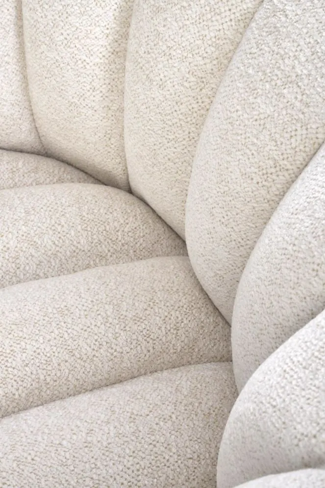 Fotel do salonu FRASER kremowy obracany w stylu japandi I sklep meblowy MIRAT.