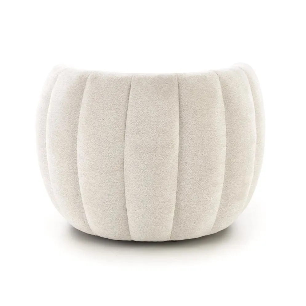 Fotel do salonu FRASER kremowy obracany w stylu japandi I sklep meblowy MIRAT.