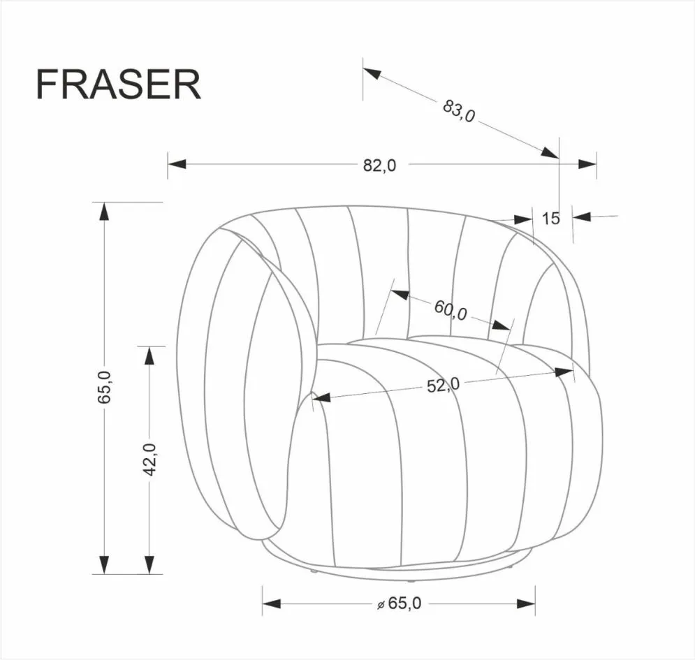 Fotel do salonu FRASER kremowy obracany w stylu japandi I sklep meblowy MIRAT.