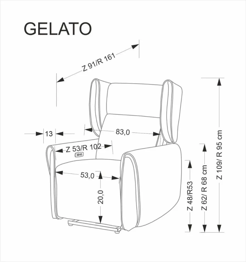 Fotel rozkładany GELATO szary elektryczny wygodny I sklep meblowy MIRAT.