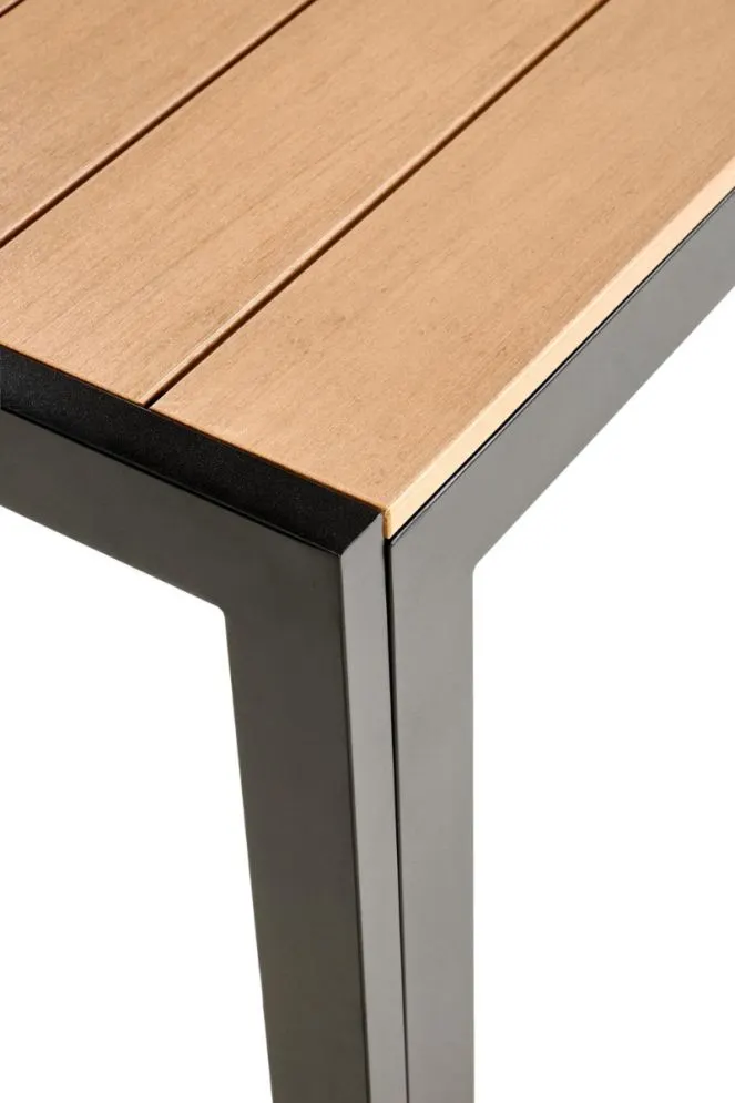 Prostokątny stół ogrodowy FIERRO 90x150 brązowy/czarny I sklep meblowy MIRAT.