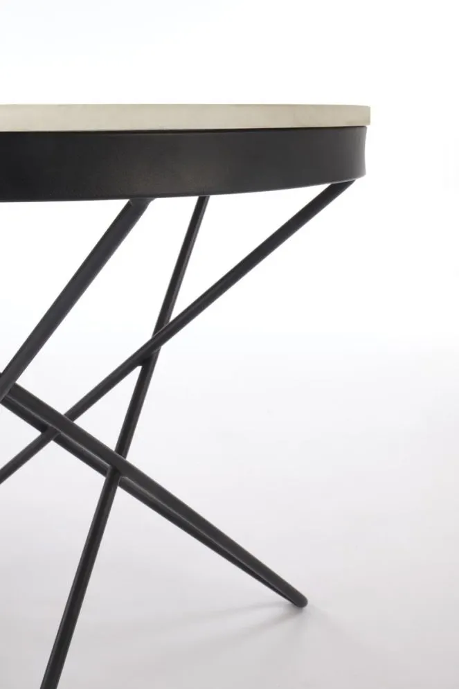 Stolik kawowy LEILA 2 60x60 biały marmur/czarny loftowy I sklep meblowy MIRAT. styl LOFT