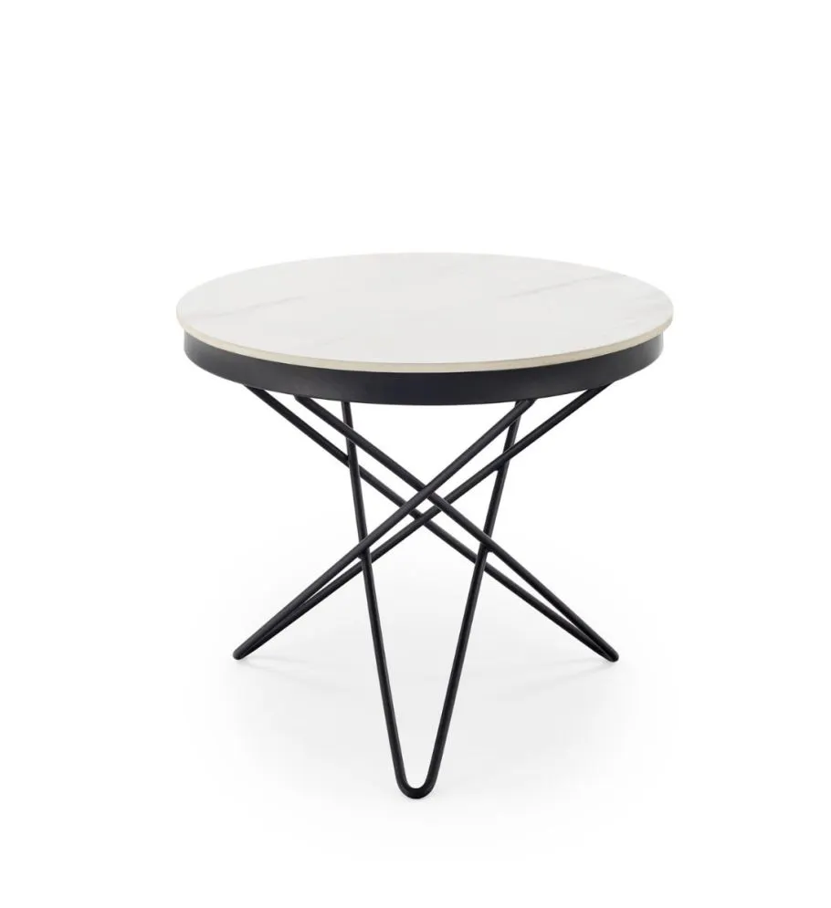 Stolik kawowy LEILA 2 60x60 biały marmur/czarny loftowy I sklep meblowy MIRAT. styl LOFT