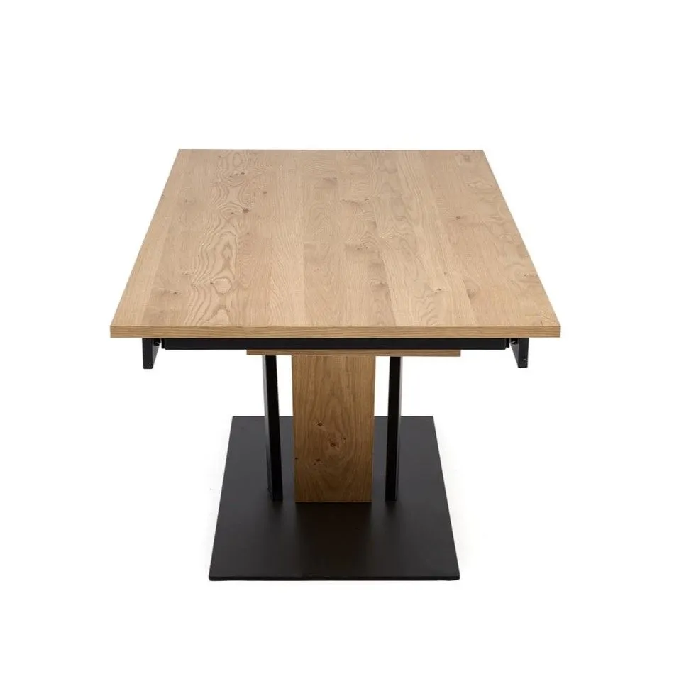 Prostokątny stół rozkładany FANIS 160(220)x90 dąb naturalny/czarny I sklep meblowy MIRAT. styl LOFT