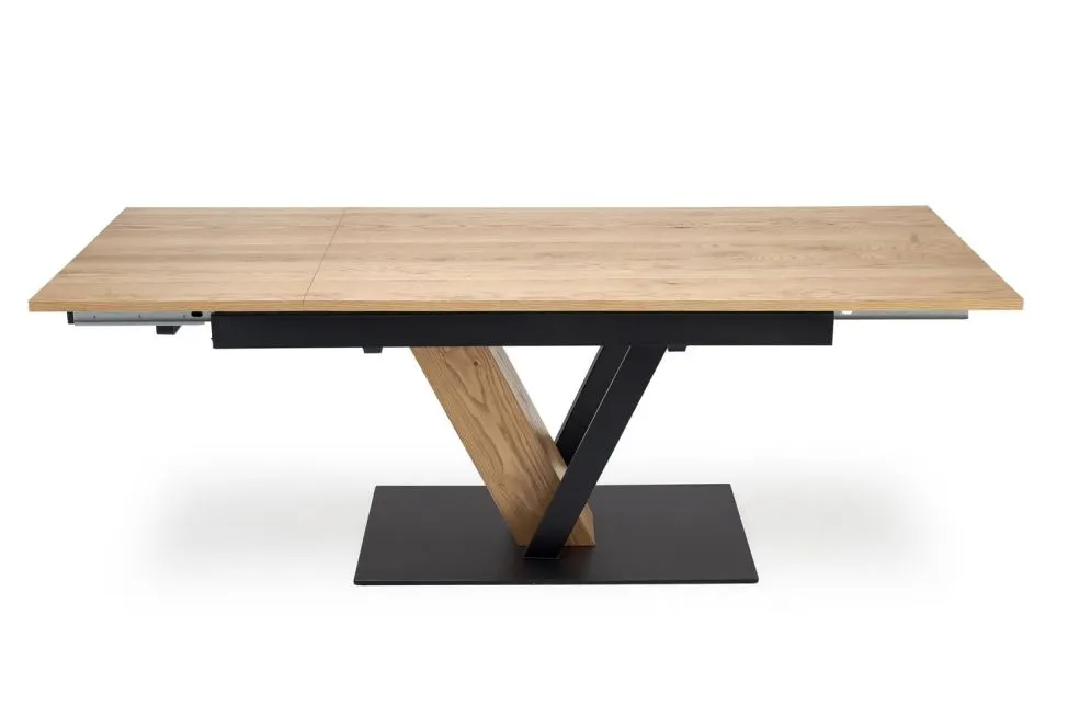 Prostokątny stół rozkładany FANIS 160(220)x90 dąb naturalny/czarny I sklep meblowy MIRAT. styl LOFT