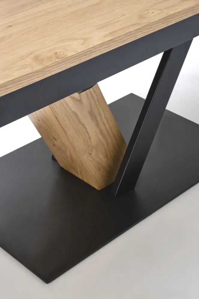 Prostokątny stół rozkładany FANIS 160(220)x90 dąb naturalny/czarny I sklep meblowy MIRAT. styl LOFT