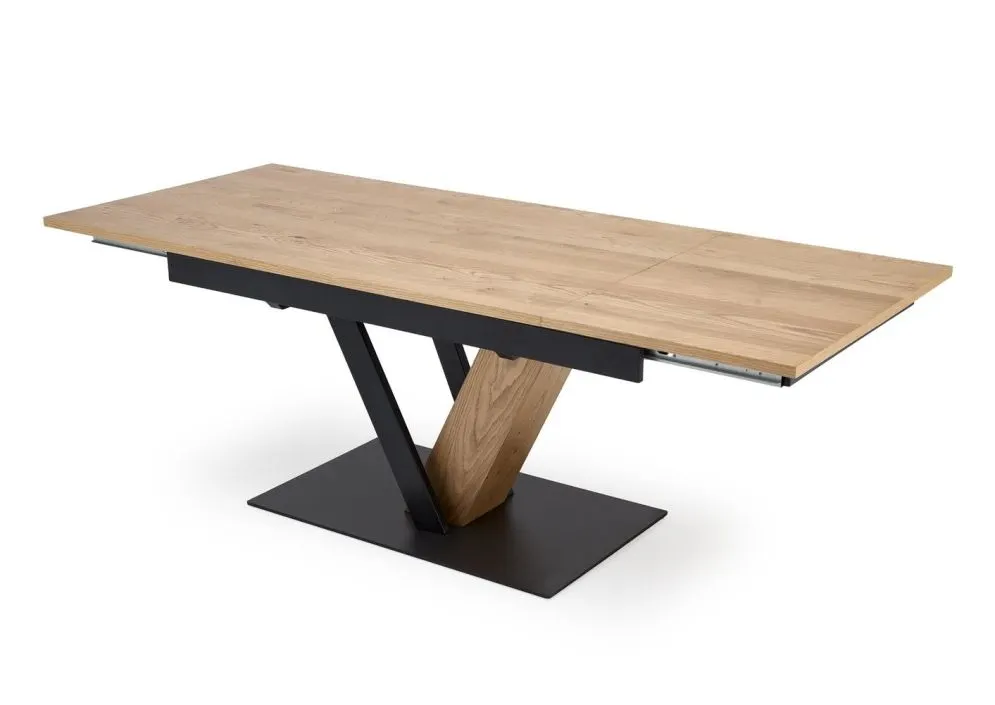 Prostokątny stół rozkładany FANIS 160(220)x90 dąb naturalny/czarny I sklep meblowy MIRAT. styl LOFT