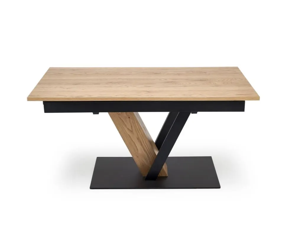 Prostokątny stół rozkładany FANIS 160(220)x90 dąb naturalny/czarny I sklep meblowy MIRAT. styl LOFT