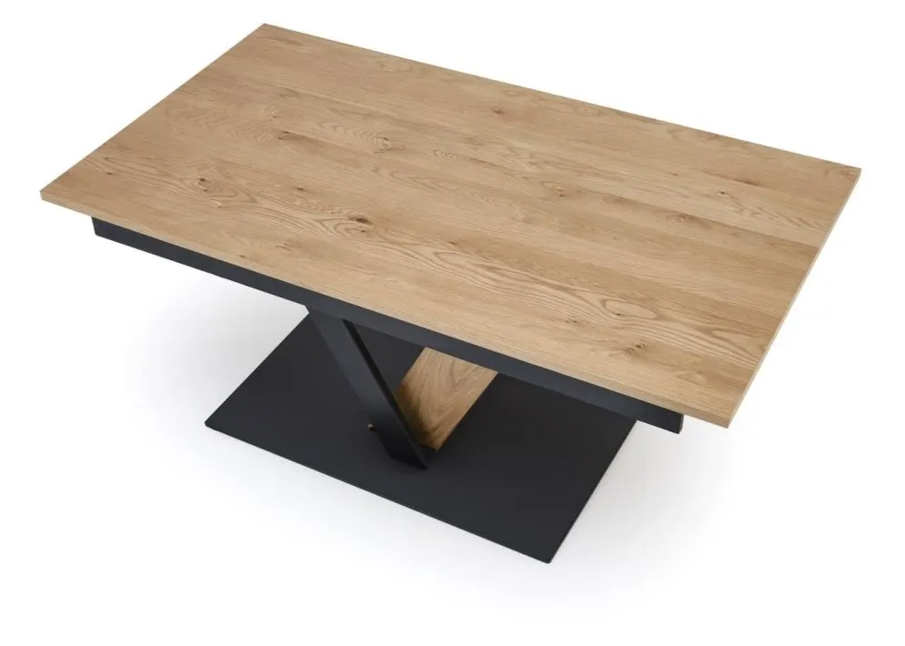 Prostokątny stół rozkładany FANIS 160(220)x90 dąb naturalny/czarny I sklep meblowy MIRAT. styl LOFT
