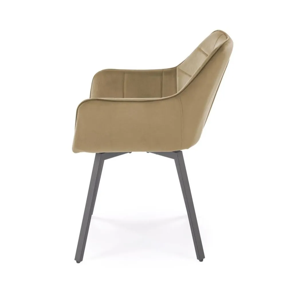 Krzesło tapicerowane K588 VELVET beżowe obracane welurowe I sklep meblowy MIRAT.