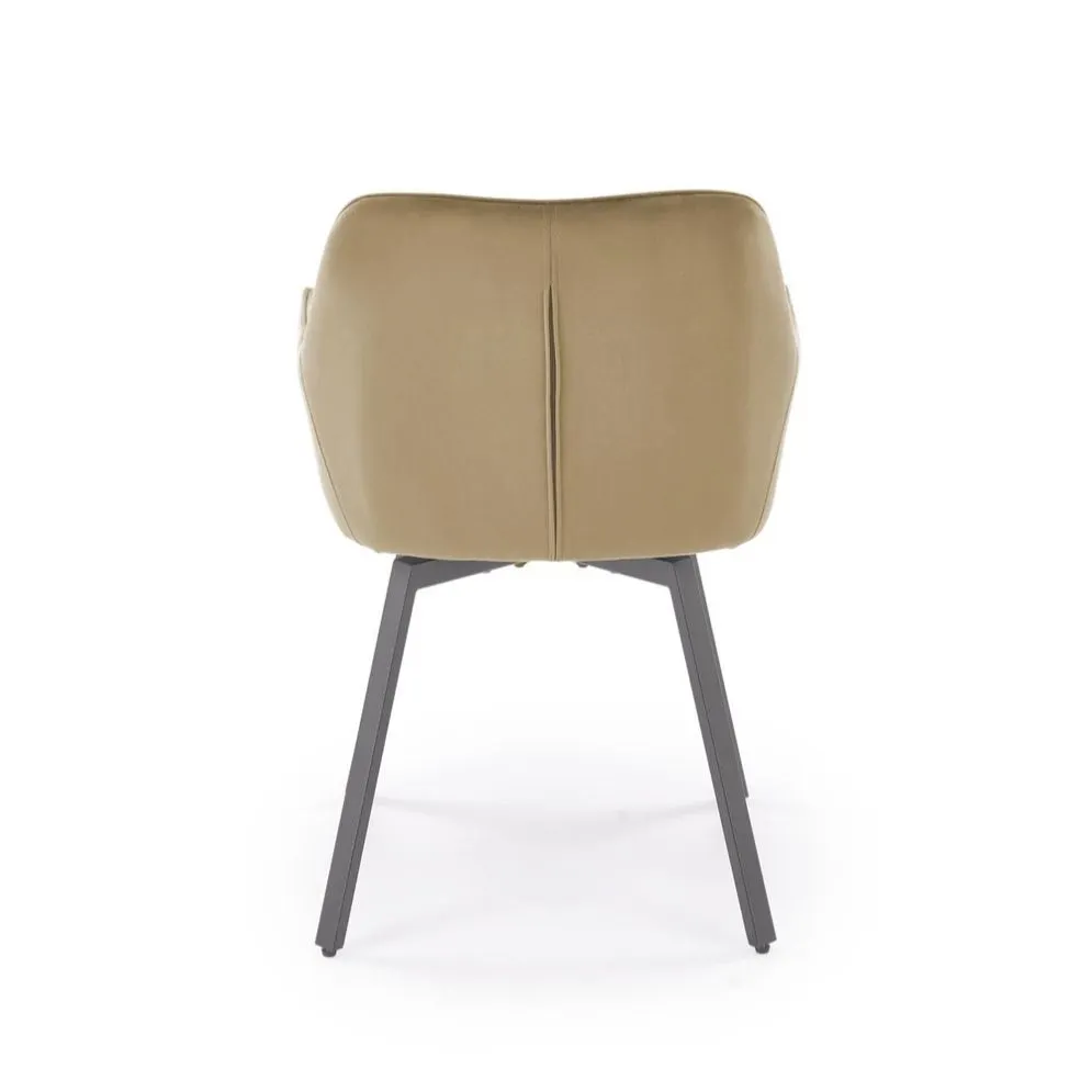 Krzesło tapicerowane K588 VELVET beżowe obracane welurowe I sklep meblowy MIRAT.