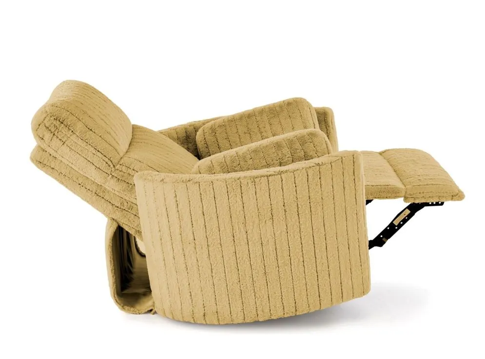 Fotel rozkładany elektrycznie PEGAS musztardowy obracany z funkcją kołyski I sklep meblowy MIRAT.