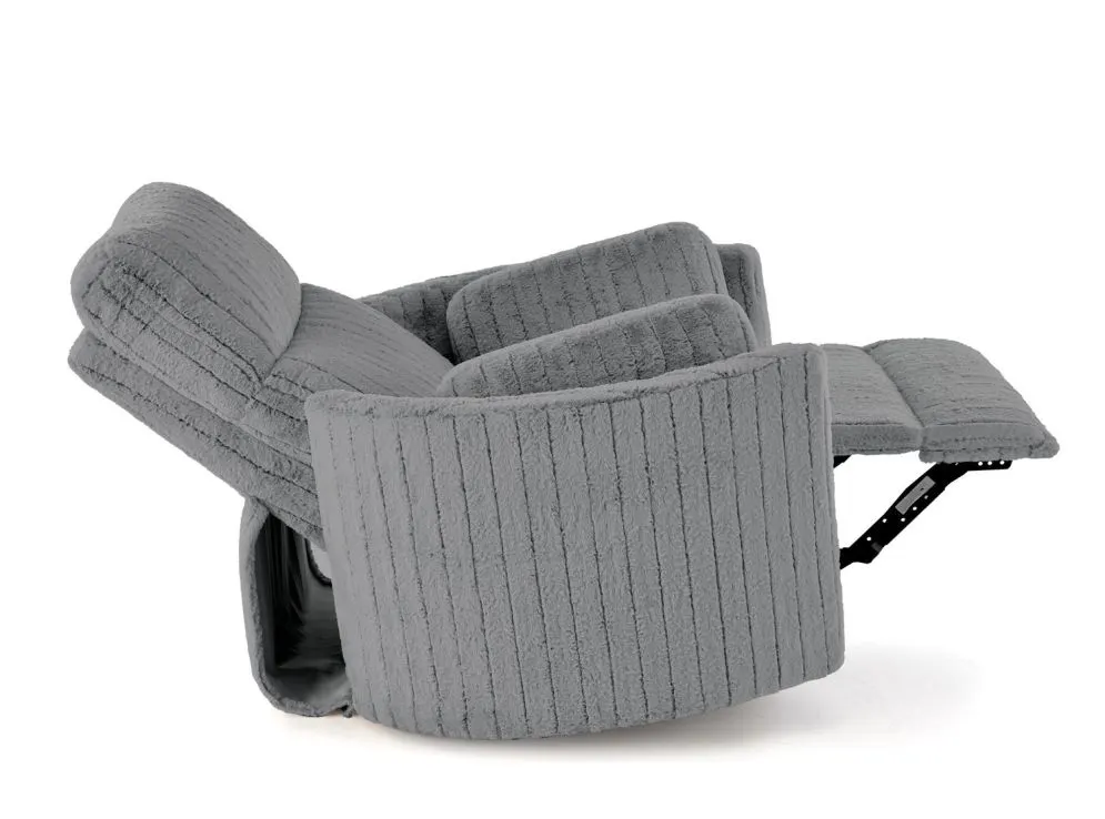 Fotel rozkładany elektrycznie PEGAS szary obracany z funkcją kołyski I sklep meblowy MIRAT.