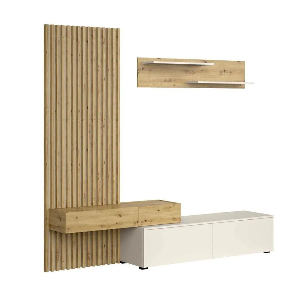 Meblościanka CAMINO dąb artisan/kaszmirowa designerska I sklep meblowy MIRAT.