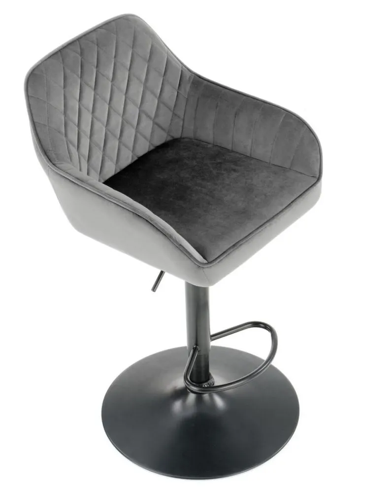 Hoker H-103 VELVET szary z regulacją wysokości I sklep meblowy MIRAT. styl GLAMOUR, LOFT