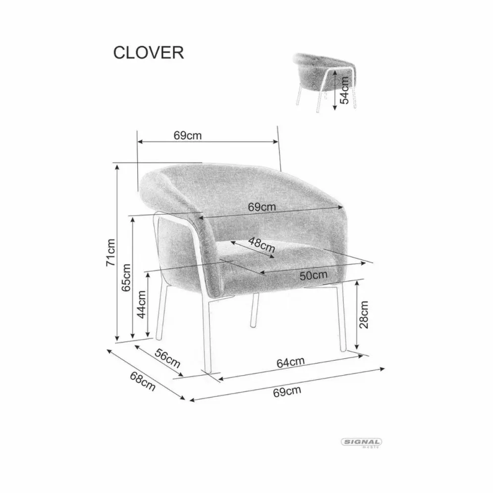 Fotel tapicerowany CLOLVER BREGO curry jednoosobowy I sklep meblowy MIRAT. styl LOFT