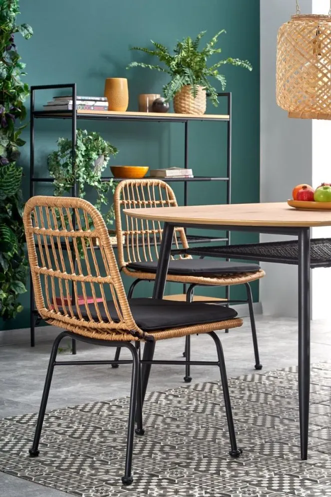 Krzesło K401 rattanowe na metalowej podstawie | MIRAT.