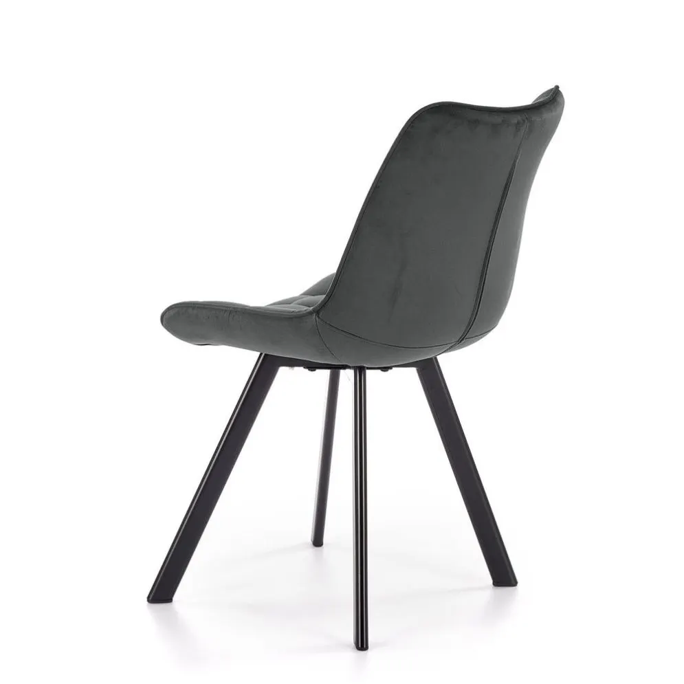 Krzesło tapicerowane K332 VELVET szare pikowane na metalowych nogach | MIRAT.