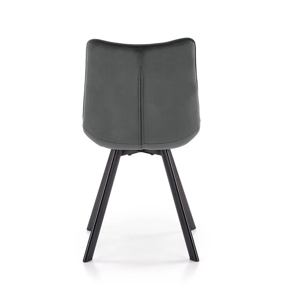 Krzesło tapicerowane K332 VELVET szare pikowane na metalowych nogach | MIRAT.