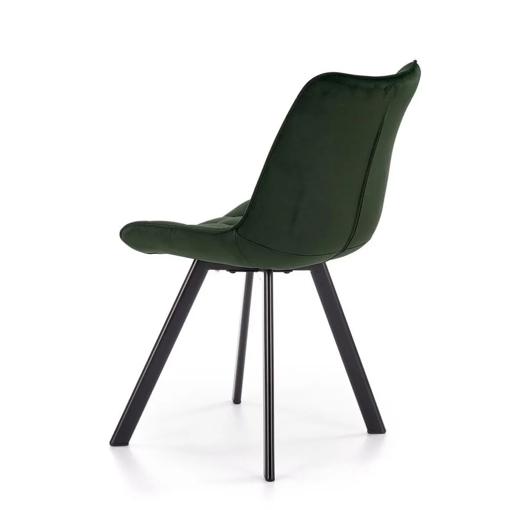 Krzesło tapicerowane K332 VELVET zielone z przeszyciami | MIRAT.