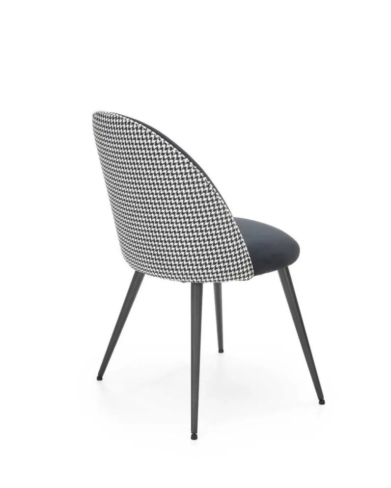 Krzesło tapicerowane K478 czarne/białe na metalowych nogach I sklep meblowy MIRAT.