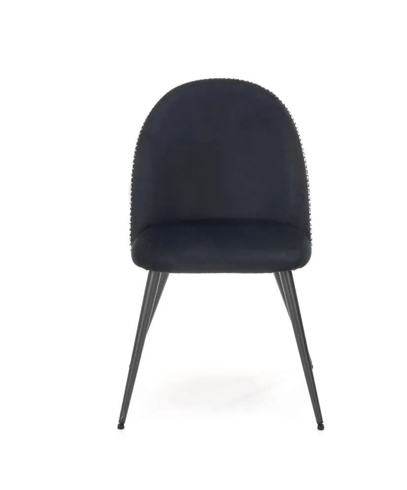 Krzesło tapicerowane K478 czarne/białe na metalowych nogach I sklep meblowy MIRAT.