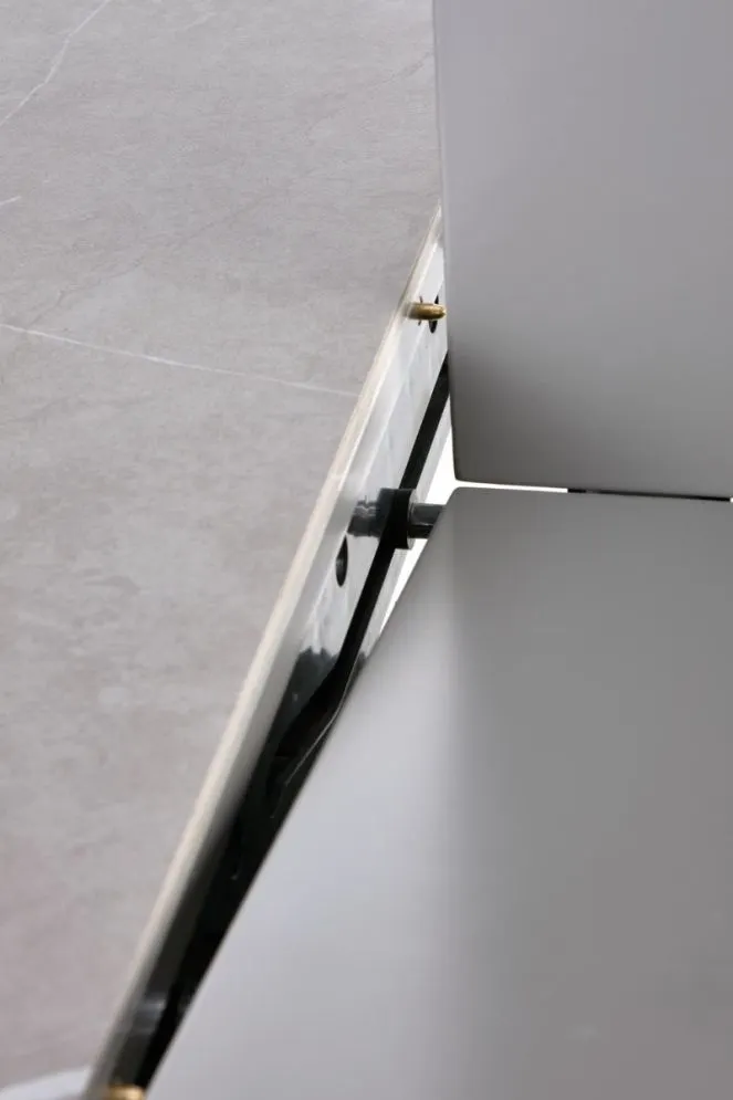 Stół okrągły rozkładany MUSCAT 120(160)x120 szary marmur na jednej nodze | MIRAT. styl GLAMOUR