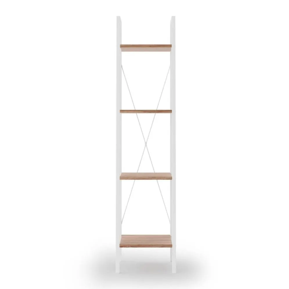 Regał NARVIK REG1 dąb sonoma/biały w stylu skandynawskim I sklep meblowy MIRAT. styl SKANDYNAWSKI kolekcja NARVIK HALMAR