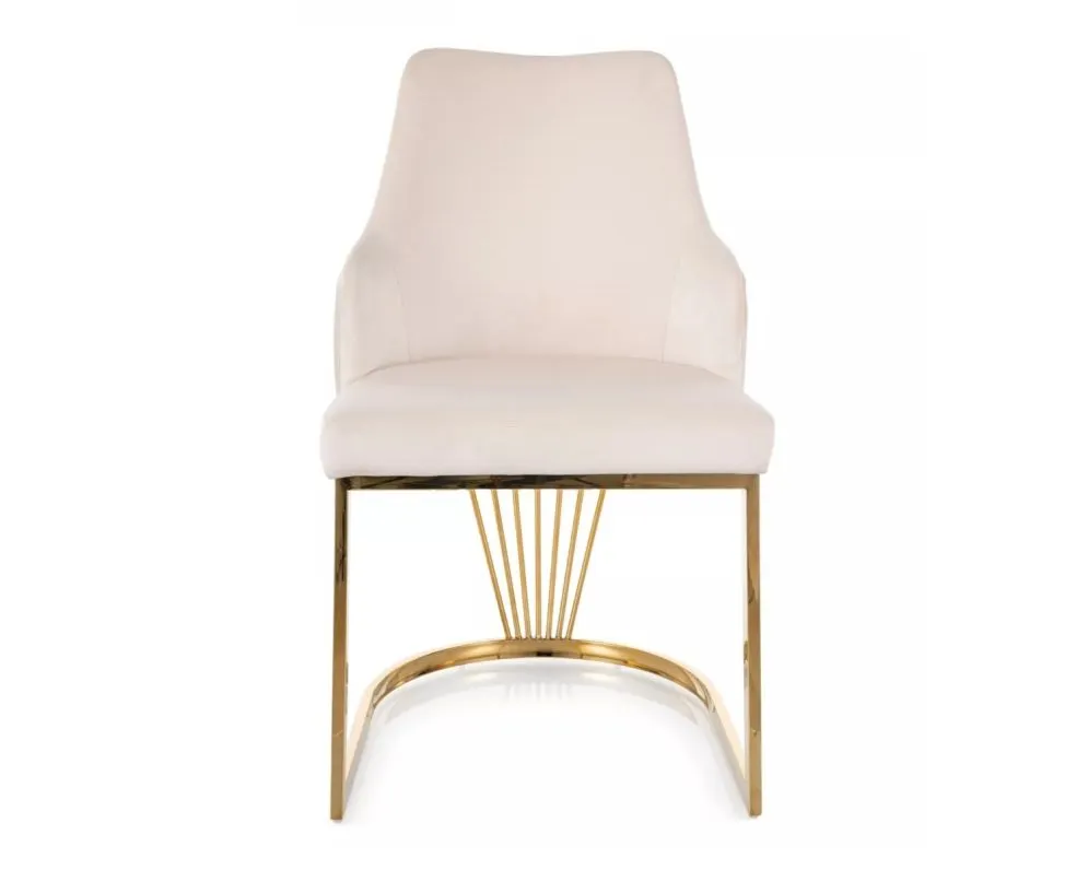 Krzesło tapicerowane ALURE VELVET jasnobeżowe I sklep meblowy MIRAT. styl GLAMOUR