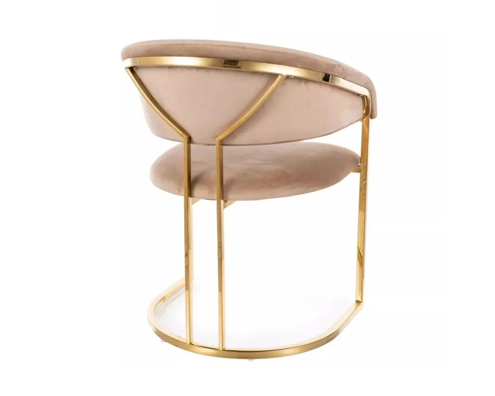 Krzesło tapicerowane TULIPE VELVET beżowe I sklep meblowy MIRAT. styl GLAMOUR
