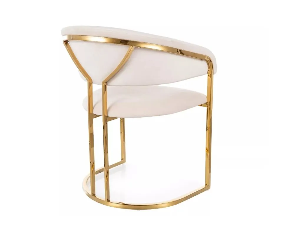 Krzesło tapicerowane TULIPE VELVET jasnobeżowe I sklep meblowy MIRAT. styl GLAMOUR