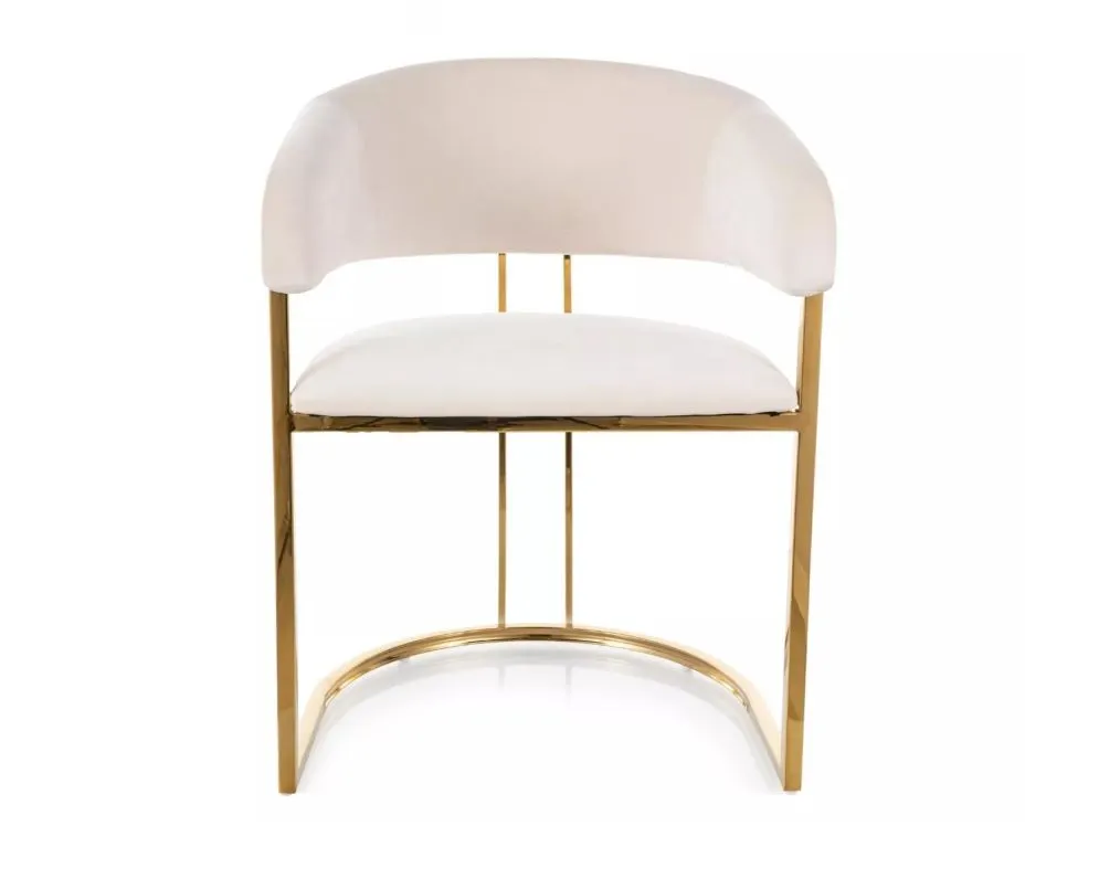 Krzesło tapicerowane TULIPE VELVET jasnobeżowe I sklep meblowy MIRAT. styl GLAMOUR