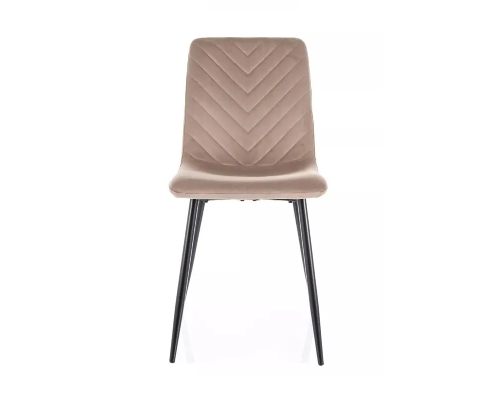 Krzesło tapicerowane DAREN VELVET ciemnobeżowe I sklep meblowy MIRAT. styl GLAMOUR