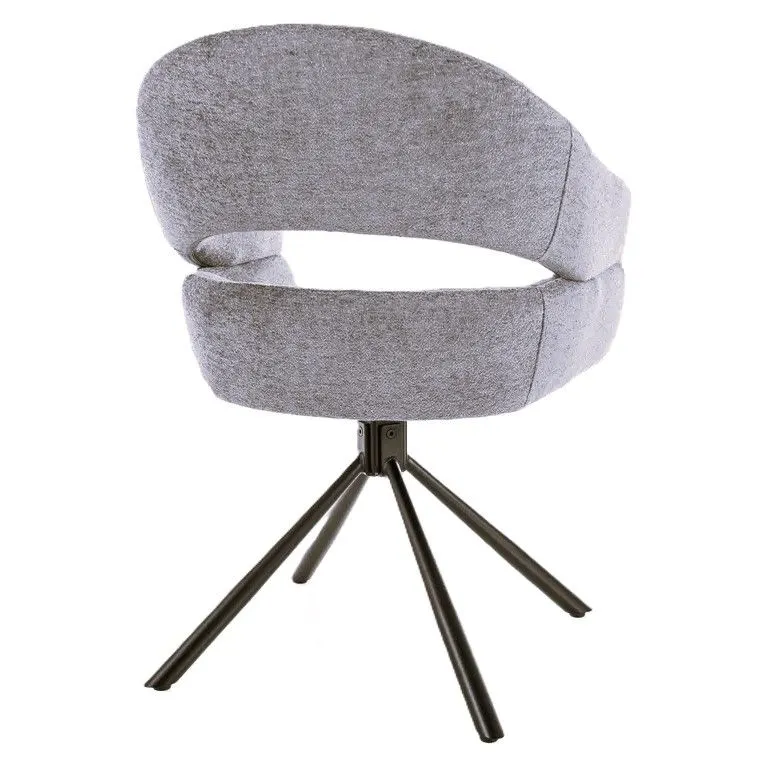Szare krzesło do salonu BORGO Raven z funkcją obrotu | MIRAT styl LOFT
