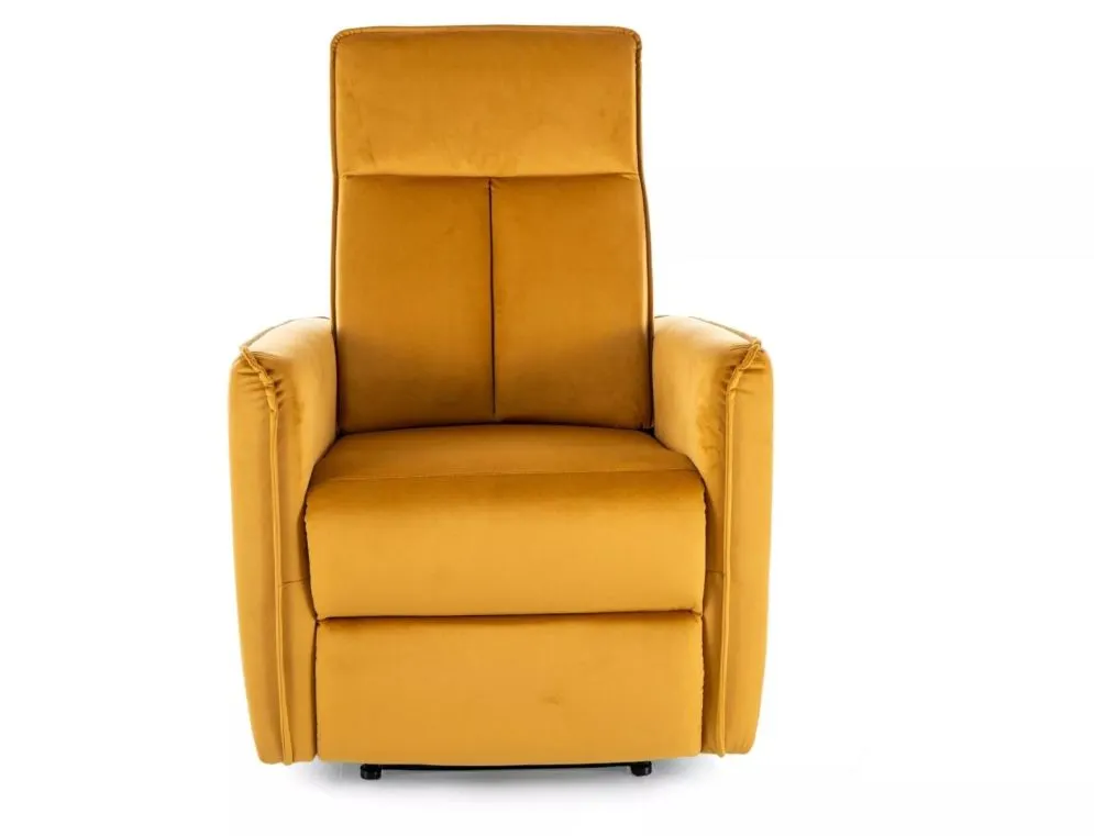 Fotel rozkładany NIKOS VELVET curry I sklep meblowy MIRAT. styl KLASYCZNY