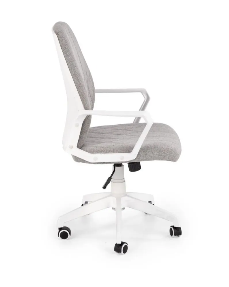 Fotel SPIN 2 biurowy jasny szary/biały z mechanizmem TILT | MIRAT.