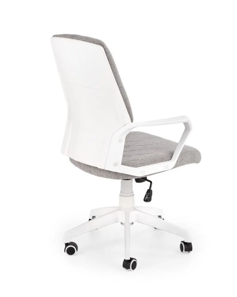 Fotel SPIN 2 biurowy jasny szary/biały z mechanizmem TILT | MIRAT.