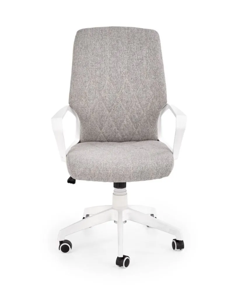 Fotel SPIN 2 biurowy jasny szary/biały z mechanizmem TILT | MIRAT.