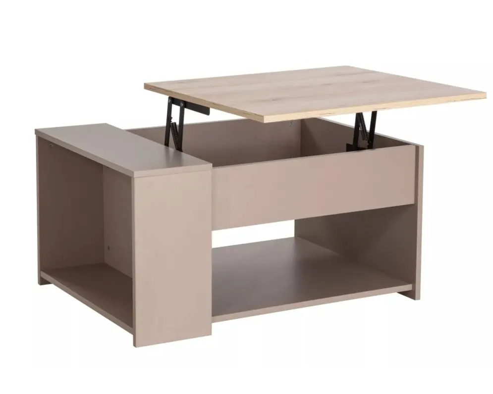 Ława DROP 80x60 dąb/beżowa I sklep meblowy MIRAT. styl GLAMOUR, PASTELE