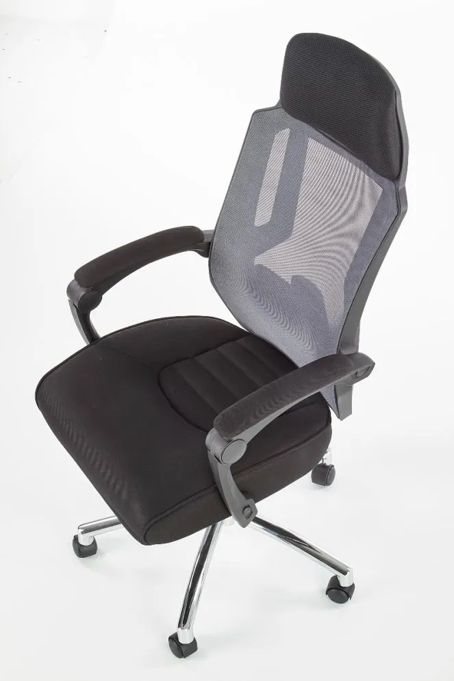 Fotel biurowy FREEMAN czarny tapicerowany z podnóżkiem | MIRAT. w stylu  kolekcja