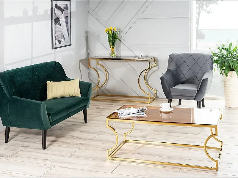 Ława KENZO A bursztynowa/złota w stylu glamour | MIRAT. styl GLAMOUR