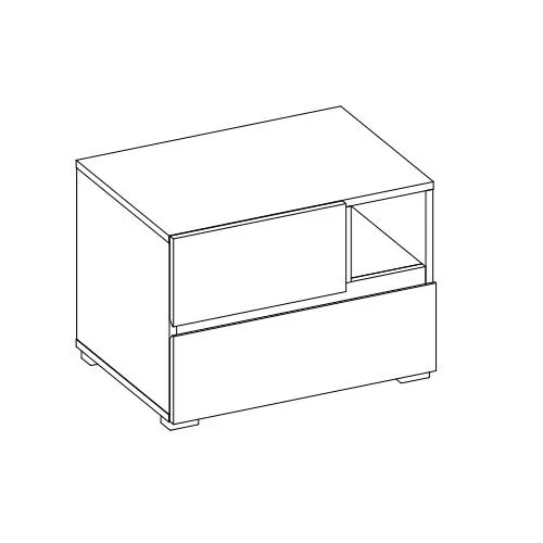 Szafka nocna CROSS S-2S dąb wotan/czarna z szufladami I sklep meblowy MIRAT.  kolekcja HV-CROSS