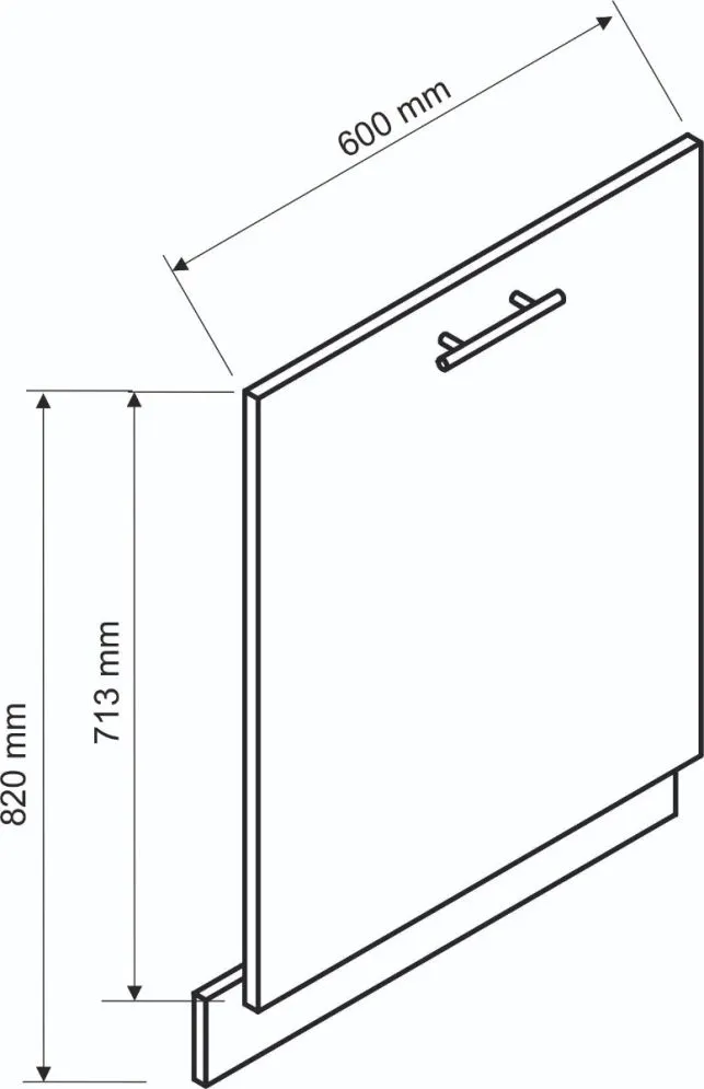 Front do zabudowy zmywarki 60 VITA biały groszek mat z uchwytem | MIRAT.  kolekcja VITA