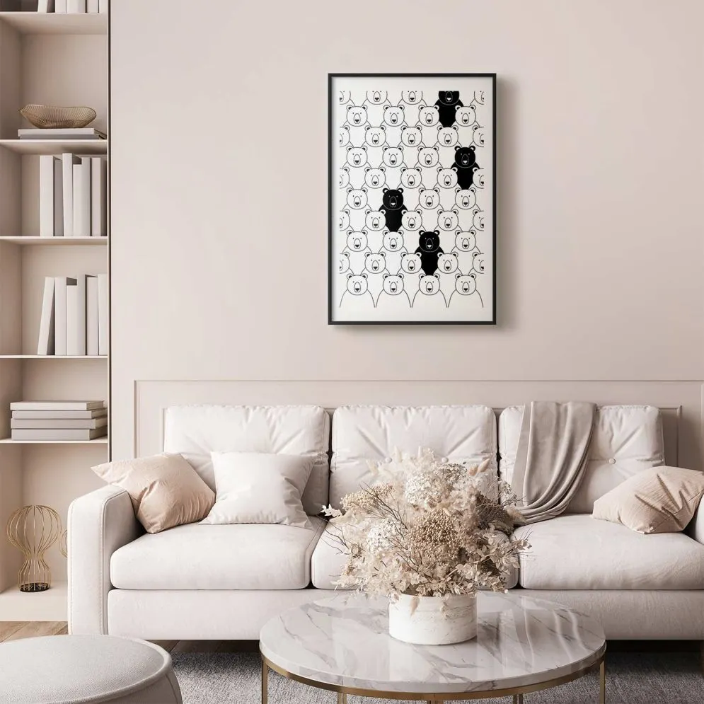 Plakat Obcy w stadzie 60x90 cm z ramą czarną z marginesem | MIRAT.